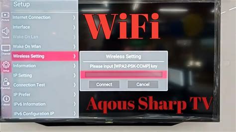 sharp tv to wifi connection